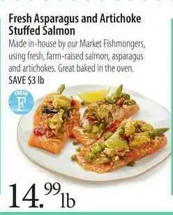 Market of Choice Fresh Asparagus And Artichoke Stuffed Salmon offer