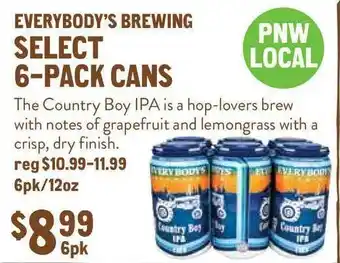 New Seasons Market Everybody's Brewing Select 6-Pack Cans offer