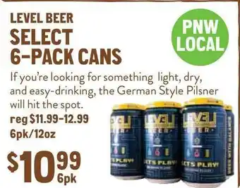 New Seasons Market Level Beer Select 6-PackCans offer