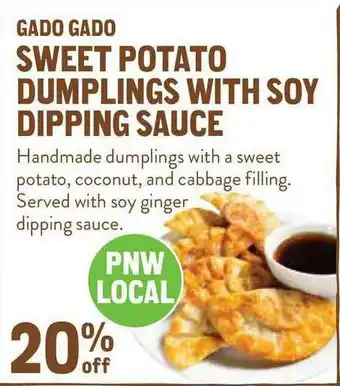 New Seasons Market Sweet Potato Dumplings With Soy Dipping Sauce offer