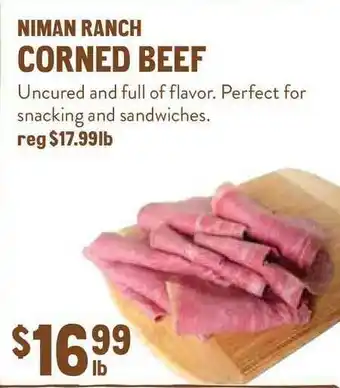 New Seasons Market Niman Ranch Corned Beef offer
