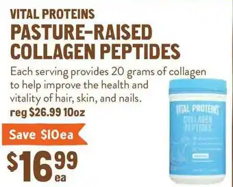 New Seasons Market Vital Proteins Pasture-Raised Collagen Peptides offer