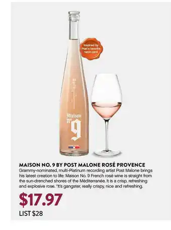 Plum Market Maison No.9BY Post Malone Rose Provence offer