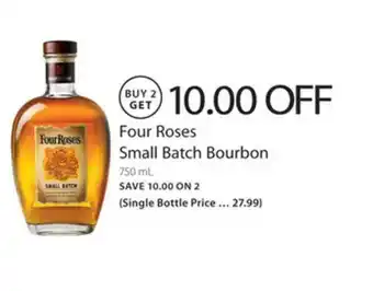 Publix 10.00 Off Four Roses Small Batch Bourbon 750ml offer