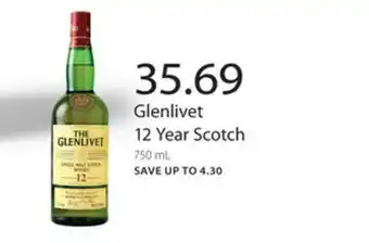 Publix Glenlivet 12 Year Scotch 750ml offer