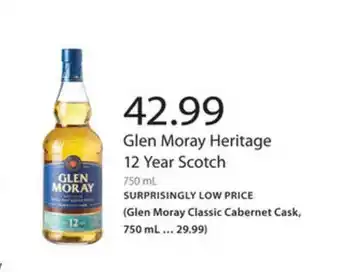 Publix Glen Moray Heritage 12 Year Scotch 750ml offer