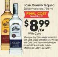 Ralphs Jose Cuervo Tequila offer