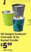 Kroger Hd Dsigns Outdoors Citronalia 18 Oz. Bucket Candle offer