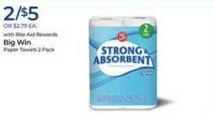 Rite Aid Big Win Paper Towels offer