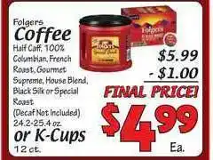 Sellers Bros Folgers Coffee Or K-Cups offer