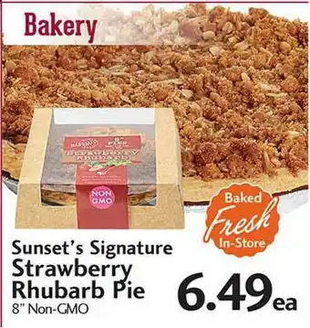 Sunset Foods Strawberry Rhubarb Pie offer