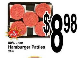 Super Saver 80% Lean Hamburger Patties offer