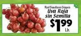Red Seedless Grapes Uva Roja Sin Semilla