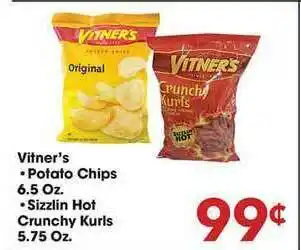 Vitner's Potato Chips, Sizzlin Hot Crunchy Kurls