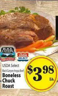 Food Giant Usda Select Black Canyon Angus Beef Boneless Chuck Roast offer