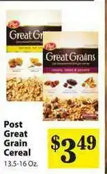Food Giant Post Great Grain Cereal offer