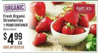 Haggen Food Fresh Organic Strawberries 1-Pound Container offer