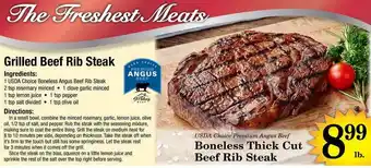 Harvest Foods Griled Beef Rib Steak, Boneless Thick Cut Beef Rib Steak offer