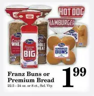 Harvest Foods Franz Buns Or Premium Bread offer