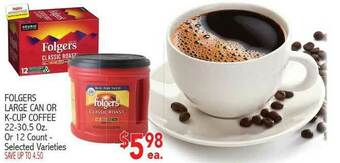 Ingles Markets Folgers Large Can Or K-cup Coffee offer