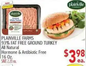 Ingles Markets Plainville Farms 93% Fat Free Ground Turkey All Natural Hormone & Antibiotic Free offer