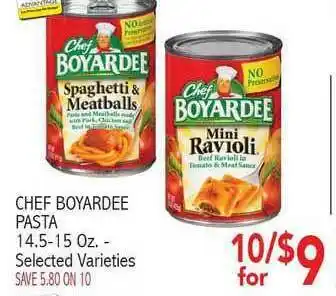 Ingles Markets Chef Boyardee Pasta offer