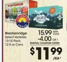 King Soopers Breckenridge Select Varieties offer
