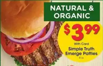 King Soopers Simple Truth Emerge Patties offer