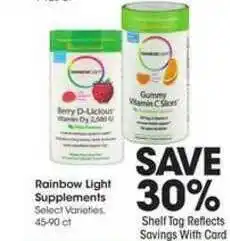 King Soopers Rainbow Light Supplements offer