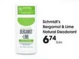 Kroger Schmidt's Bergamot & Lime Natural Deodorant offer