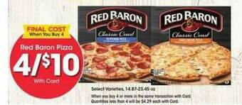 Kroger Red Baron Pizza offer