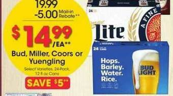 Kroger Bud, Miller, Coors Or Yuengling offer