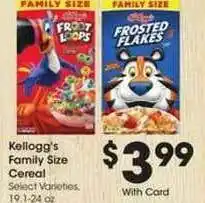 Kroger Kellogg's Family Size Cereal offer