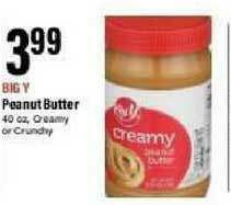 Big Y Peanut Butter offer