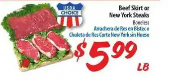 Food 4 Less Beef Skirt Or New York Steaks offer