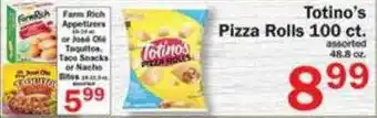Farm Rich Appetizers , Tontino's Pizza Rolls