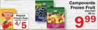 Food Bazaar Bogopa Frozen Pulp , Campoverde Frozen Fruit offer