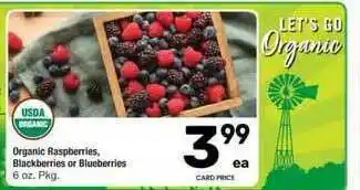 Organic Raspberries , Blackberries Or Blueberries