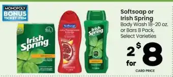 Randalls Softsoap Or Irish Spring Body Wash Or Bars offer