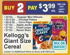 Food Universe Kellogg's Giant Size Cereal offer