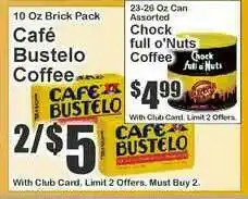 Food Universe Cafe Bustelo Coffee , Chock Full O'nuts Coffee offer