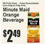 Food Universe Minute Maid Orange Beverage offer