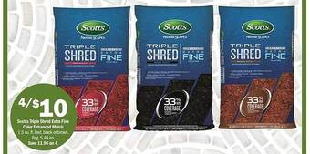Meijer Scotts Triple Shred Extra Fine Color Enhanced Mulch offer