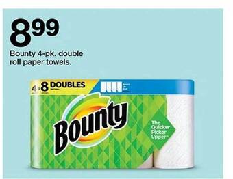 Target Bounty 4-pk. Double Roll Paper Towels offer