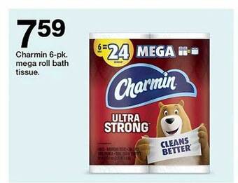 Target Charmin 6-pk Mega Roll Bath Tissue offer
