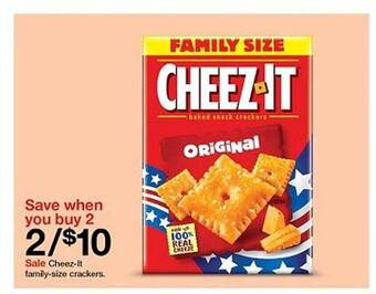 Target Cheez-it Family-size Crackers offer