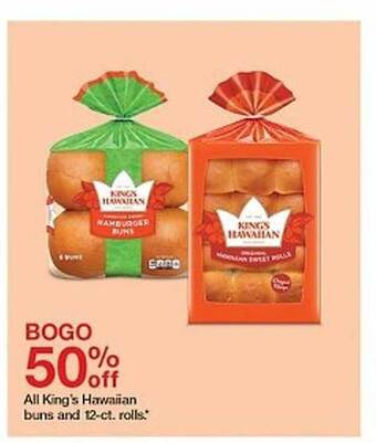 Target King's Hawaiian Buns And 12-ct Rolls offer