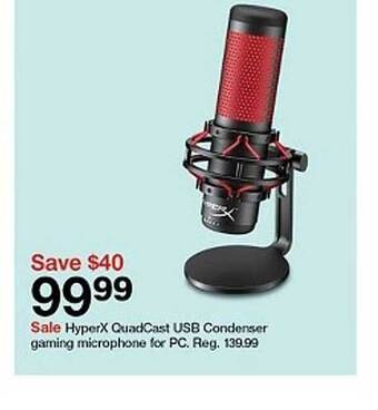 Target HyperX QuadCast Usb Condenser Gaming Microphone For Pc offer