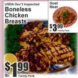 Super Fresh Usda Gov't Inspected Boneless Chicken Breasts offer