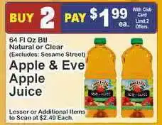 Super Fresh Apple & Eve Apple Juice offer